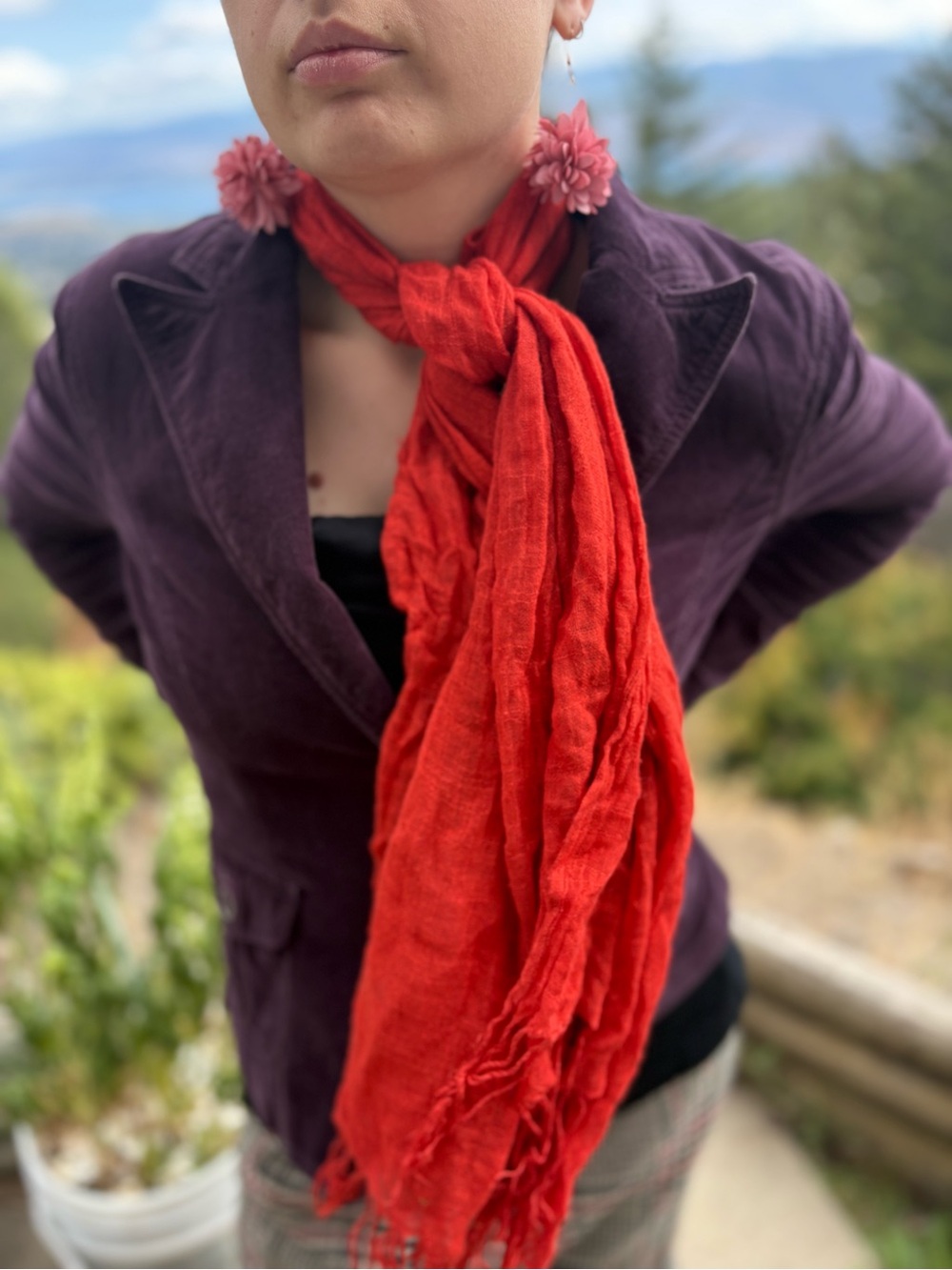 Orange 100% Cotton Scarf